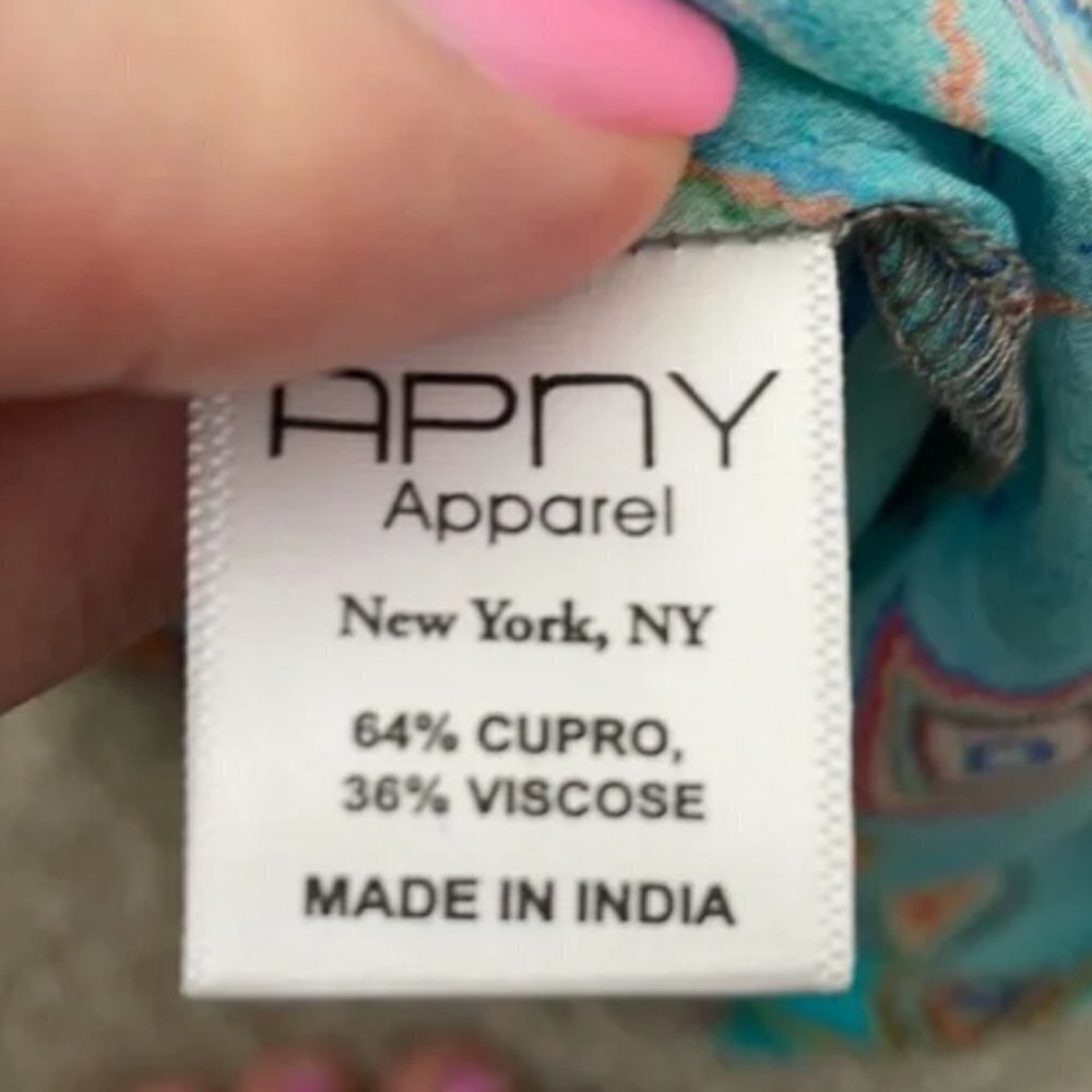 APNY Teal Patterned Long Sleeve Dress - Picture 9 of 9